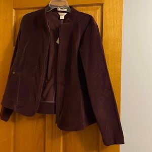 NWT CJ Banks purple corduroy jacket